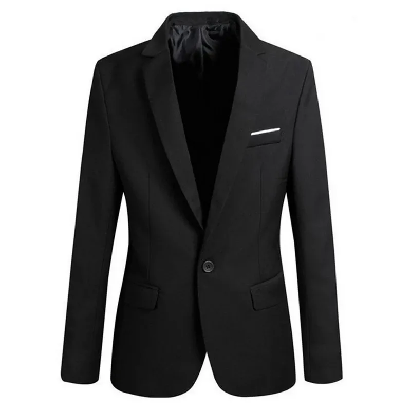 Mens Korean slim fit blazer masculino cotton blazer Suit Office Jacket black blue plus size Male blazers Mens coat Wedding