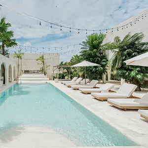 Moderno in legno letto a baldacchino ombrellone 10 piscina mobili da esterno per spiaggia giardino Hotel piscina Reciliner per uso esterno - Product Image 5