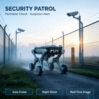 Robot chien quadrupède sur roues HiRobot - Tout-terrain 48V 220W Construction en acier inoxydable/aluminium pour l'inspection industrielle et les opérations de sauvetage