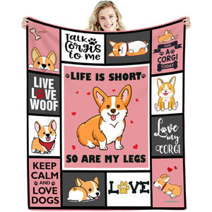 Couverture personnalisée en <span class=keywords><strong>flanelle</strong></span> douce 100% polyester, motif de chien de dessin animé, cadeaux pour les amoureux des chiens, couvertures pour animaux de compagnie, couvertures pour canapé, Halloween - Product Image 3