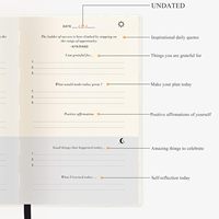 Carnet de Gratitude et Guide de Manifestation en Lin Premium A5, Couverture Rigide, Journal Quotidien Non Daté, Planificateur d'Affirmations – Vente en Gros