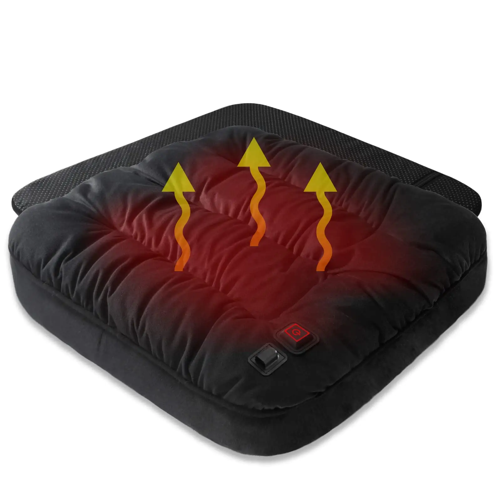 18 x 18 Inches Heating Graphene Heating Chip Thicken USB Electric Office Chair Cushion Heated Seat Cushion for Stadium