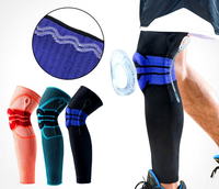 Genouillère de compression étendue en silicone personnalisée antidérapante pour le sport, la course, le basketball, le football, avec coussinets anti-collision pour la rotule