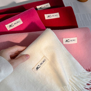 Элегантный зимний шарф из коллекции мягкий и стильный для холодных дней шерстяной шарф с бахромой Зимний Большой зимний шарф OEM/ODM - Product Image 2