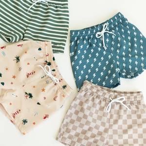 Custom Logo Quick Dry <strong>Kids</strong> Children Toddler Baby <strong>Boy</strong> Infant Swimwear Swim Trunks Board Beach <strong>Shorts</strong> 4 Way Stretch UV Protected - Product Image 1