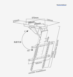 Giá đỡ TV trần đa hướng tự động Zeno Factory, điều chỉnh được 50-90 inch, giá đỡ tường TV âm tường, màn hình điện tử gập xuống - Product Image 4