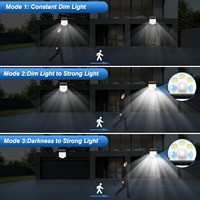 Projecteur mural à détecteur de mouvement solaire 186 LED étanche IP65 avec couverture de 30 m pour l'éclairage de sécurité du jardin