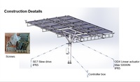 Sistem Pelacak Surya Dua Sumbu Lvlan LV-ST12P-D5 5kw 12 Panel Lengkap dengan Sistem Penggerak Slewing dan Kit Komponen Utama