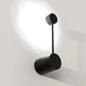 현대 원형 아트 데코 LED 벽 램프 블랙 멀티 헤드 벽 조명