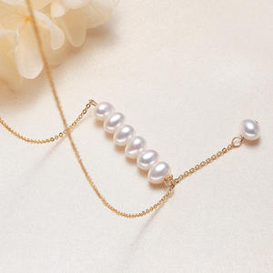 Collier en perles d'eau douce fait main de Zhuji, chaîne à vagues d'eau, pour femmes, design de bijoux en poutre d'équilibre - Product Image 3