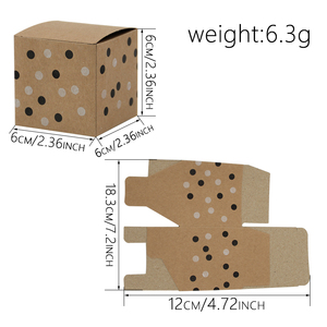 Caja de papel Kraft con papel cuadrado de punto Caja de regalo pequeña Caja de recuerdo de caramelo para embalaje de chocolate - Product Image 2