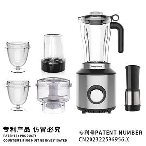 HappyPartner multifonctionnel 6-en-1 mélangeur mélangeur broyeur alimentaire mélangeur électrique presse-agrumes broyeur Smoothie Maker acier inoxydable - Product Image 2