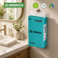 HENRICH – Boîte de mouchoirs suspendus doux 3 plis, à extraction par le bas, en pâte de bois vierge, 100 unités, pour hôtels, bureaux, vente en gros