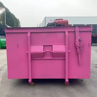 Conteneur à déchets de construction robuste Roll-on/Roll-off, bac à ordures en acier haute durabilité avec système de levage par crochet