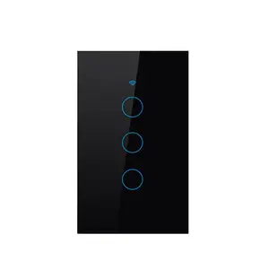 TUYA US Wifi Smart Light Switch Glass Screen No null wire Touch Panel Voice Control Wireless Wall Switches Remote