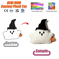 Peluche fantôme d'Halloween mignonne 40 cm avec chapeau de sorcière et citrouille, en coton rembourré Kawaii, cadeau pour enfants, décoration de fête, vente en gros, OEM personnalisé