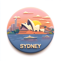 Dernier aimant de réfrigérateur en résine personnalisé Sydney Cadeau souvenir de voyage Impression UV Effet 3D Logo moyen de style moderne Prix de gros