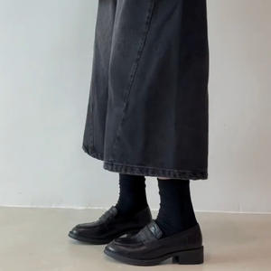 Women's Retro British Style Chunky <b>Heel</b> Leather Shoes <b>Round</b> <b>Toe</b> Work Shoes Versatile Mid <b>Heel</b> Career Pumps - Product Image 4