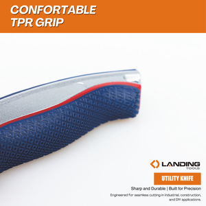 Couteau utilitaire à lame rétractable robuste 384901 avec corps en alliage de zinc, lame à changement rapide SK5 pour la construction industrielle - Product Image 2