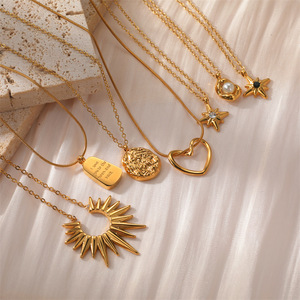 Collection Summer Beach Elégant Coquillage en acier inoxydable plaqué or pour femmes avec pendentif <span class=keywords><strong>cœur</strong></span> fleur hawaïenne Chaînes de perles - Product Image 2