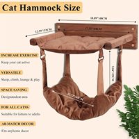 Hamac mural double couche en bois pour chat, lit de repos peu encombrant, lit-caverne portable pour chat, pour appartement et maison