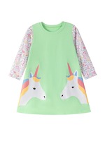 Nouvelle arrivée automne 2025, robe à pois pour filles, manches longues, 100% coton, robe patchwork pour enfants
