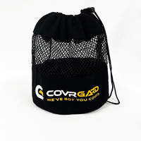 Sacs en toile à fond rond avec logo de marque personnalisé, sacs à cordon pour dispositifs médicaux avec filet au milieu