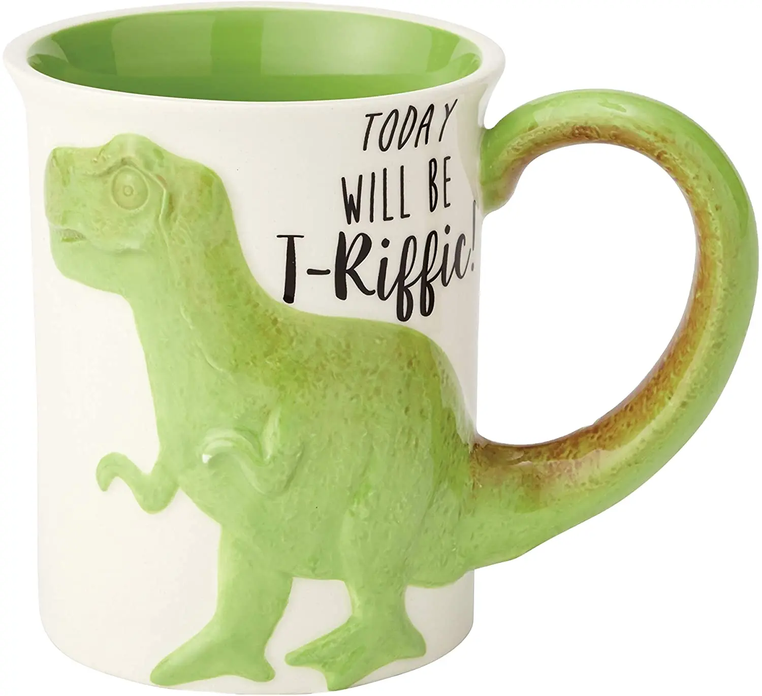 16oz 3D scolpito t-rex in ceramica dinosauro fango tè Rex tazza da tè con manico a forma di coda di dinosauro