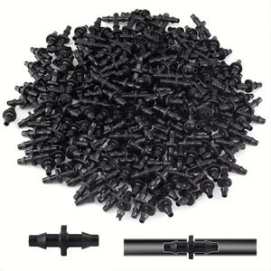 Connecteur d'irrigation goutte à goutte 47, raccord en plastique noir à double crochet pour système d'irrigation, accessoires de jonction de tuyaux - Product Image 1
