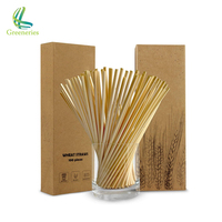 Vente en gros de Phragmites Australis jetables biodégradables Organisateur de paille de blé Boîte personnalisée Pailles de foin pour cocktail