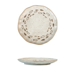 Wholesale Japanese-style Rustic Ceramic Dinner Plates Underglaze-decorated Microwave Safe Minimalist Design High-end Plates - Product Image 5
