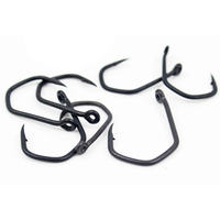 Hameçons à carpe en acier à haute teneur en carbone en forme de V, barbelés, revêtus de PTFE, hameçons à poisson-chat tranchants 2/4/6/8 # Matériel de pêche en eau douce pour la pêche au fond