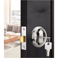 Serrure de porte dissimulée moderne et raffinée en acier inoxydable 304, avec anneau de tirage encastré à tête plate, quincaillerie auxiliaire pour passage domestique