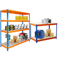 Étagère de rangement industrielle à 4 niveaux ajustable, en fer métallique, robuste, sans boulon, pour Garage