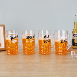 Taza de cerveza de agua en capas entrepiso transparente creativa de verano personalizada portátil con asa - Product Image 2