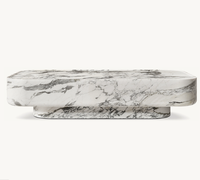 Mobilier de salon moderne et luxueux Table basse en pierre naturelle travertin