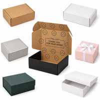 Boîte d'expédition personnalisée en kraft noir bicolore, boîte cadeau de remerciement avec impression de logo personnalisé, vente en gros, directement de l'usine, OEM