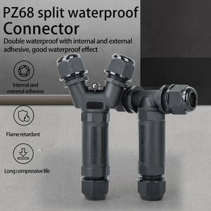 P25T-3-core 10-14mm 배선 단자, IP68 묻힌 방수 케이블 커넥터, T자형 단자 방수 커넥터