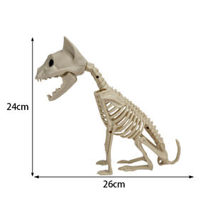 हेलोलीन प्लास्टिक कुत्ते कंकाल की मूर्ति स्मूली बैठने वाली पिल्ला टेबल प्रेतवाधित घर सजावट - Product Image 4