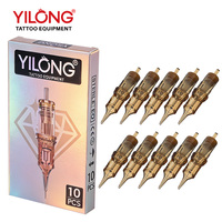 Aiguilles de tatouage professionnelles Yilong, nouvelles cartouches diamantées, acier inoxydable 316, diamètre 0,35 mm, 10 pièces, pour sourcils et art corporel permanent