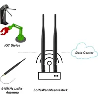 2 Packs 868MHz 915MHz LORA Antenne 6dBi Gain Omni GSM Connecteur SMA Male + 15cm RF Antenne Adaptateur Câble