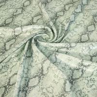 Tissu en maille à imprimé serpent brillant avec broderie de sequins, motif peau d'animal, faible MOQ, pour la confection de robes