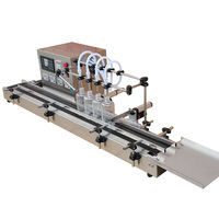 Machine de remplissage automatique de table à 4 têtes pour eau liquide, jus, crème, huile, petite bouteille en verre et plastique