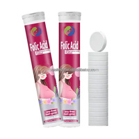 Tablet Effervescent asam folat banyak suplemen Vitamin OEM Biotin Vitamin C/B/E tablet Effervescent asam folat