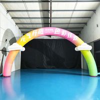Arche gonflable géante personnalisée, dégradé arc-en-ciel, décoration nuage, certifiée CE, durable, résistante au soleil, pour course colorée, événements scolaires et sportifs