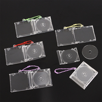 Vente en gros Mignon Couverture de Musique Diy Cd Cassette Porte-clés Porte-clés Acrylique Blanc Dvd Album Nfc Boîte Personnalisée Mini Porte-clés en Plastique