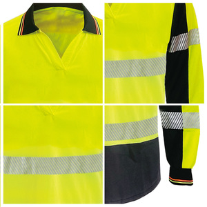 T-shirt réfléchissant à manches longues pour hommes et femmes, chemise POLO personnalisée, uniforme de sécurité, vêtements de <span class=keywords><strong>chantier</strong></span> - Product Image 3