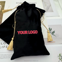 Ensemble de rouleaux de jade et de Gua Sha avec logo personnalisé, pochette en velours, sac à cordon, sac cadeau pour pinceaux de maquillage