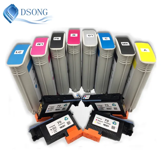 Dsong Water based Pigment Ink for Hp Z2100/Z5200 InkJet Cartridge 70 (8 Colors)