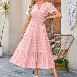 Vestido <span class=keywords><strong>de</strong></span> mujer con cuello en V y manga abullonada <span class=keywords><strong>de</strong></span> gran vuelo, ideal para exportación transfronteriza a <span class=keywords><strong>Estados</strong></span> <span class=keywords><strong>Unidos</strong></span> y Europa en 2026. - Product Image 3